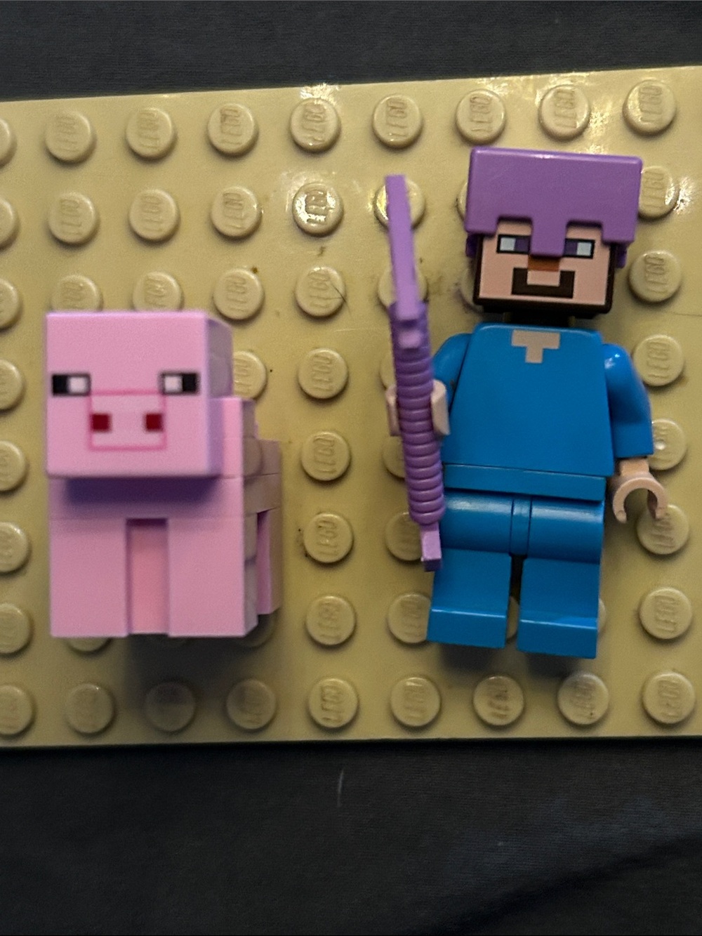 Lego Minecraft pig and Steve